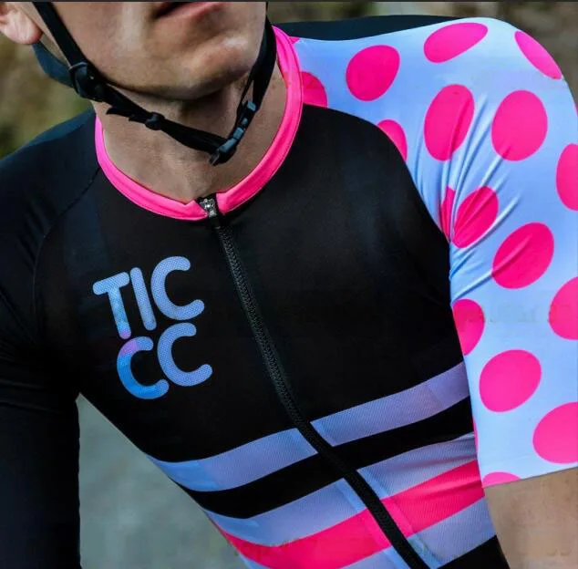 Эта команда Ticcc Велоспорт Джерси мужская летняя одежда для велоспорта дышащий полиэстер одежда для езды на велосипеде розовый рукав - Цвет: 6