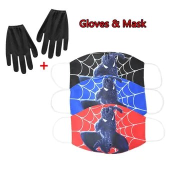 

2020 Kids Dust Mask Cute Cartoon Cotton Breather Mask Boys Girls Anti Pollution Washable Reusable Mouth Cover + Gloves