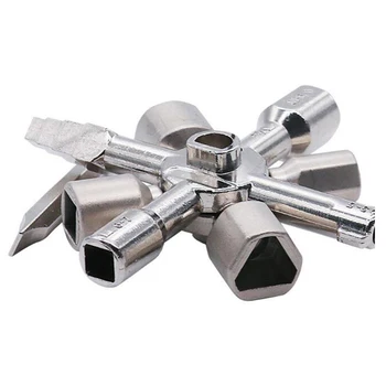 

Carbon Steel Chrome-plated Multifunctional Wrench Inner Triangle Key Wrench 10 In One Wrench Mini Tools Herramientas