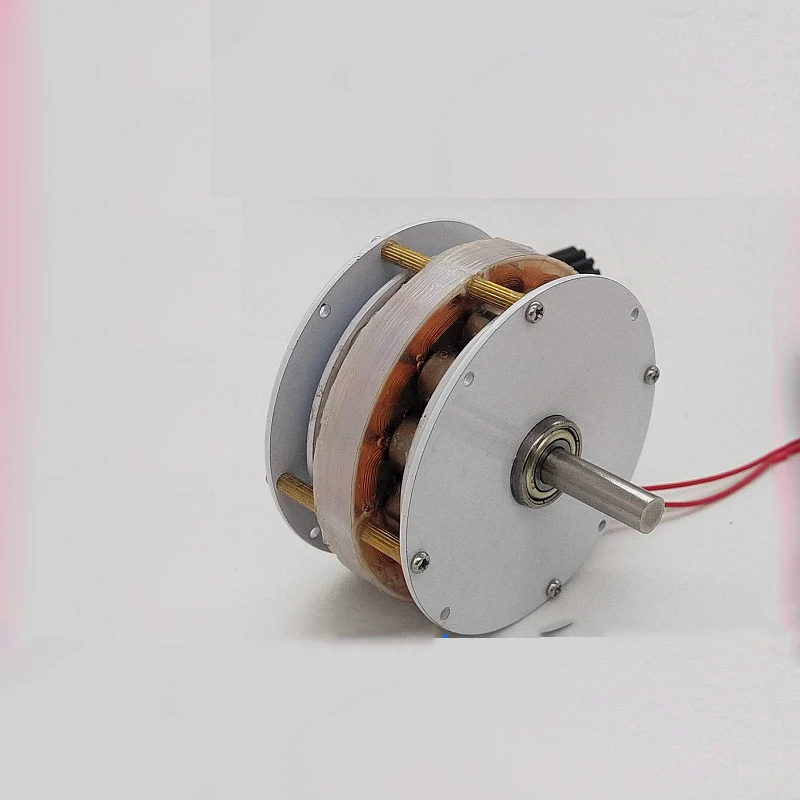 60mm mini-disc ironless generator, low speed, high efficiency, unobstructed, compact, wind, hydraulic, hand crank