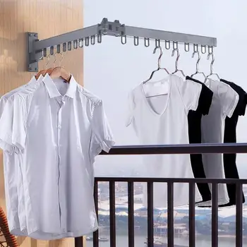 

Foldable Wall Hanging Clothes Drying Rack 360 Degree Rotation Folding Stretch Clothes Hanger Indoor Balcony Retractable Hanger