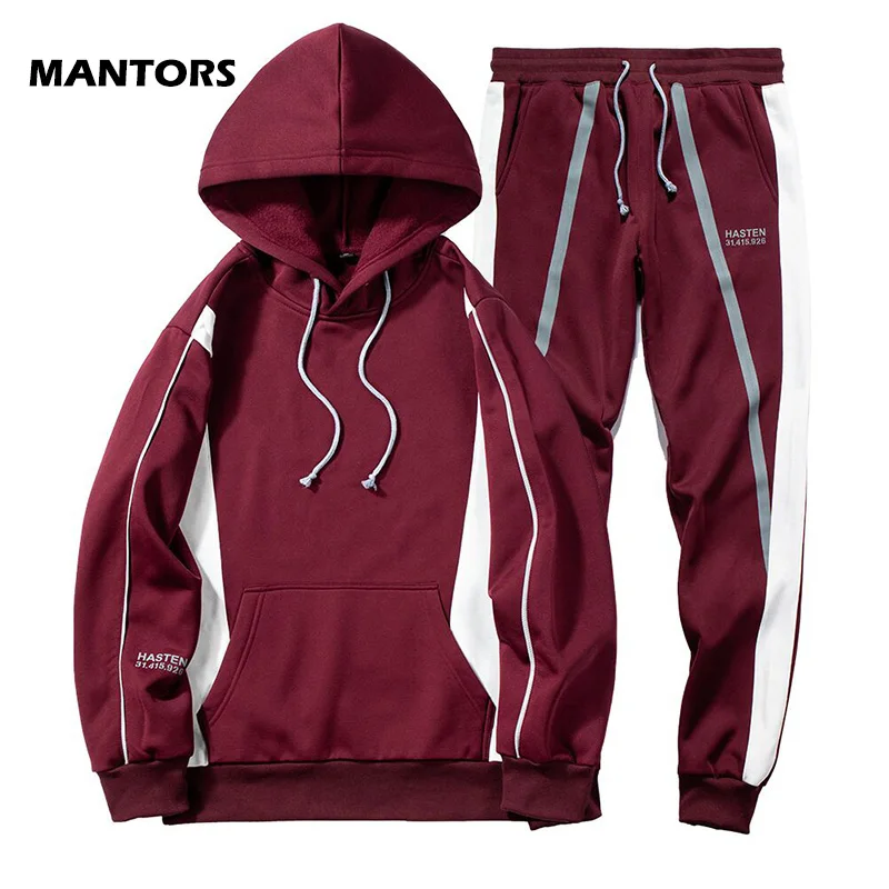 

Men's Tracksuit Autumn Winter Set Brand Sportswear Hoodies Two piece Set Casual men clothing Sweatshirt+Pants Fleece Sweatsuits