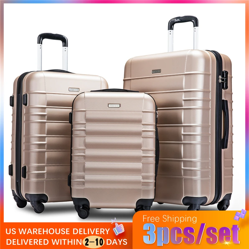 

3 Piece Set Suitcases 20in 24in 28in Luggage Suitcase Rolling Bags on Wheels Wheeled Suitcase Trolley