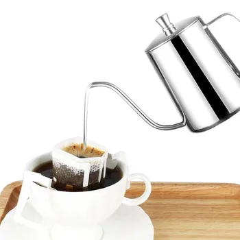 

Stainless Steel Mounting Bracket Hand Punch Pot Coffee Pots With Lid Drip Gooseneck Spout Long Mouth Coffee Kettle Teapot mj7