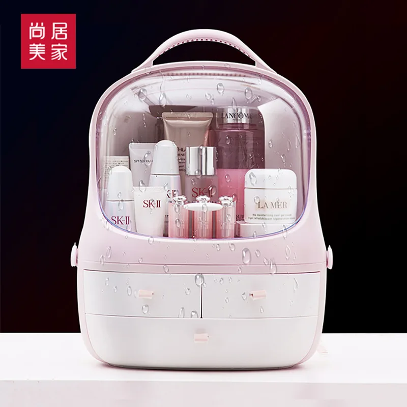 

Online Celebrity Makeup Storage Box Dormitory Desktop Dustproof Simple Household Finishing Box Dresser Skincare Cosmetic Bag