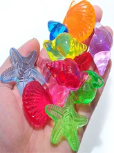  Bulk Lot Acrylic Crystal Animal and Conch Shape Kids Toys Amusement Park Colorful Stone Game Pieces for Board Games Accessories 
