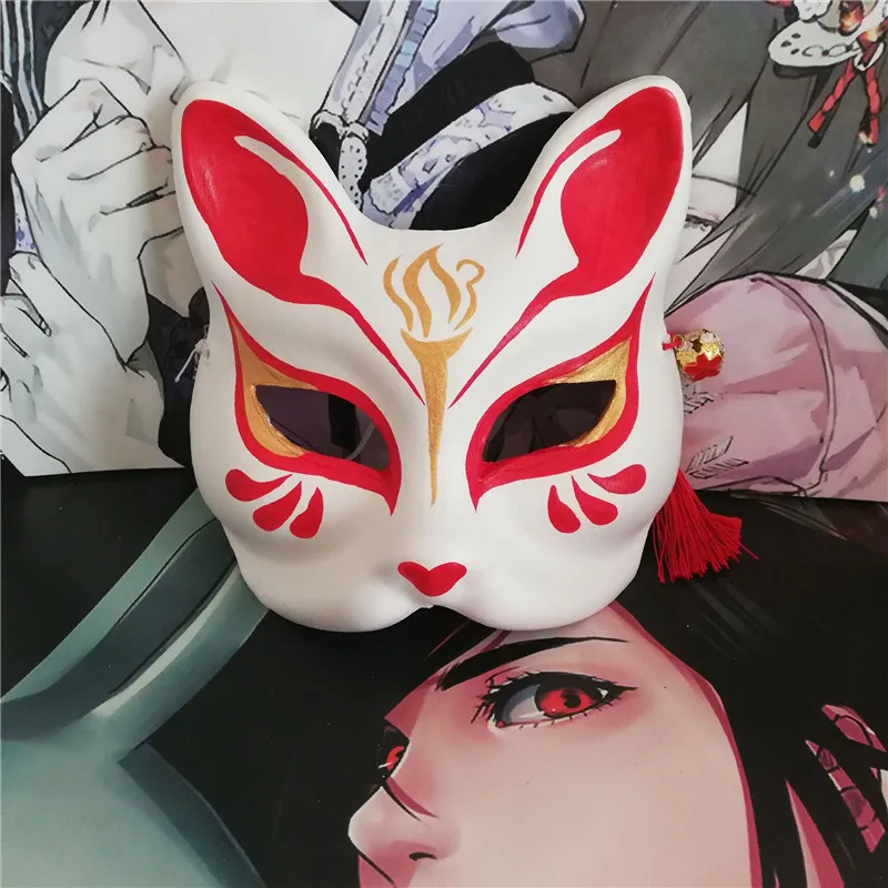 Японская Маска с лисой, ручная роспись, Grandmaster of Demonic Culture Wei Wuxian Fox, маска на Хеллоуин для косплея, реквизит для фотографий