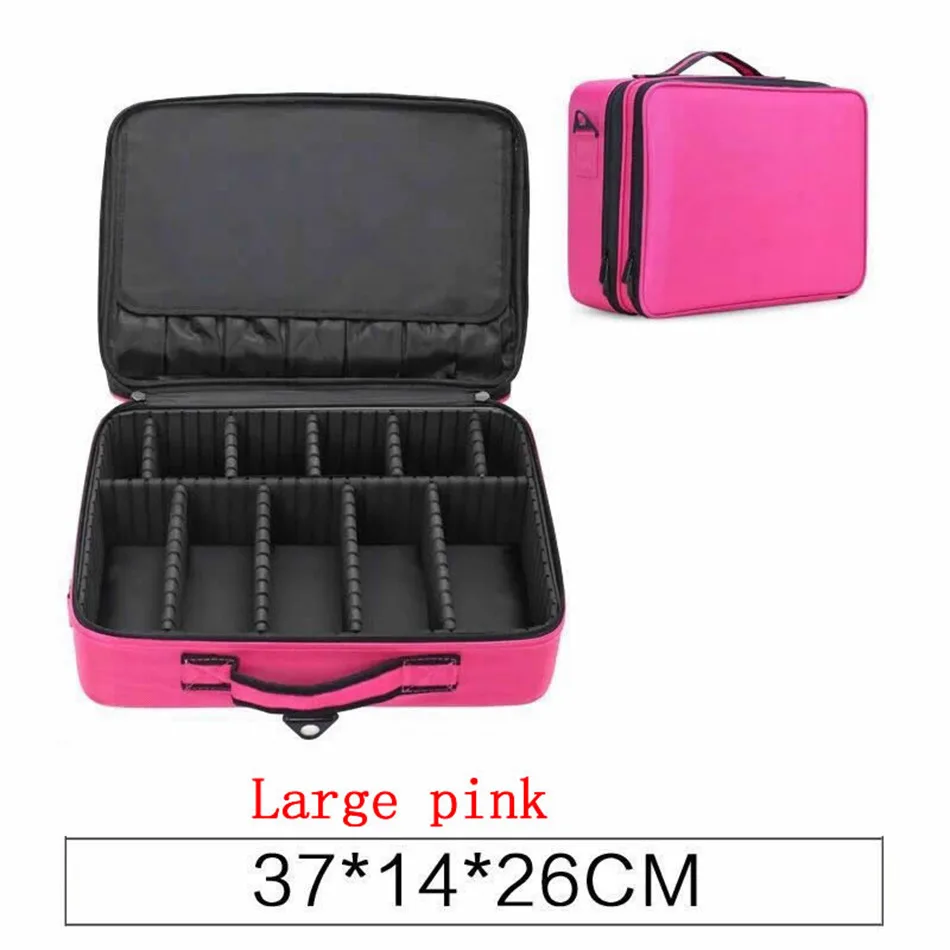 Makeup Box Женский Профессиональный чемодан коробка для макияжа косметичка Органайзер чехол для хранения на молнии Большие туалетные принадлежности, мытье Красота сумка - Color: Makeup Box
