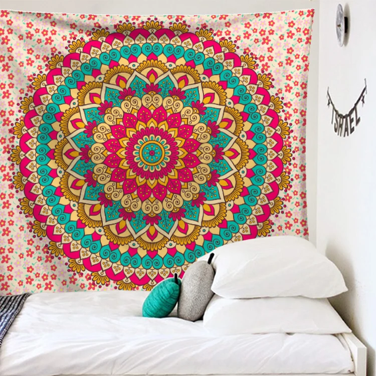 Гобелен настенный полиэстер Мандала узор одеяло гобелен домашний декор - Цвет: F