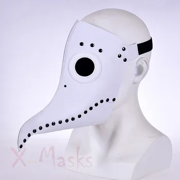 

Plague Doctor Anel Beak Mask Punk Masks Vintage man PU Leather Steampunk Bird Halloween Steam Cosplay Party masculino costume