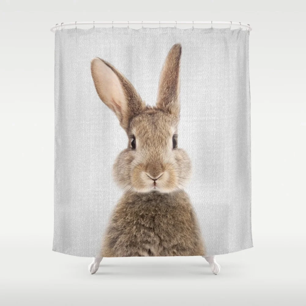 Coloured-Rabbit-Shower-Curtain-Decorative-Shower-Curtain-Waterproof-Polyester-Fabric-Bathroom-Curtain-180-x-200-cm
