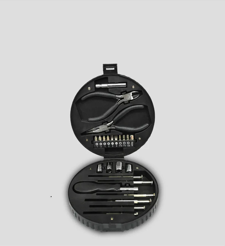 

24pcs Multifunction Tire Hardware Toolbox Set Tool Set Gift Set Carbon Steel Household Car Repair Tool with Tire Shape Box