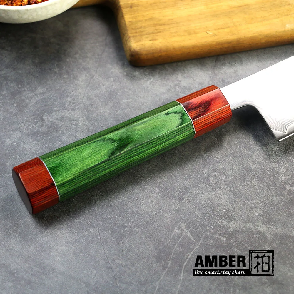 Янтарный кухонный нож повара из нержавеющей стали ручной работы кованый нож японский кухонный нож повара нож