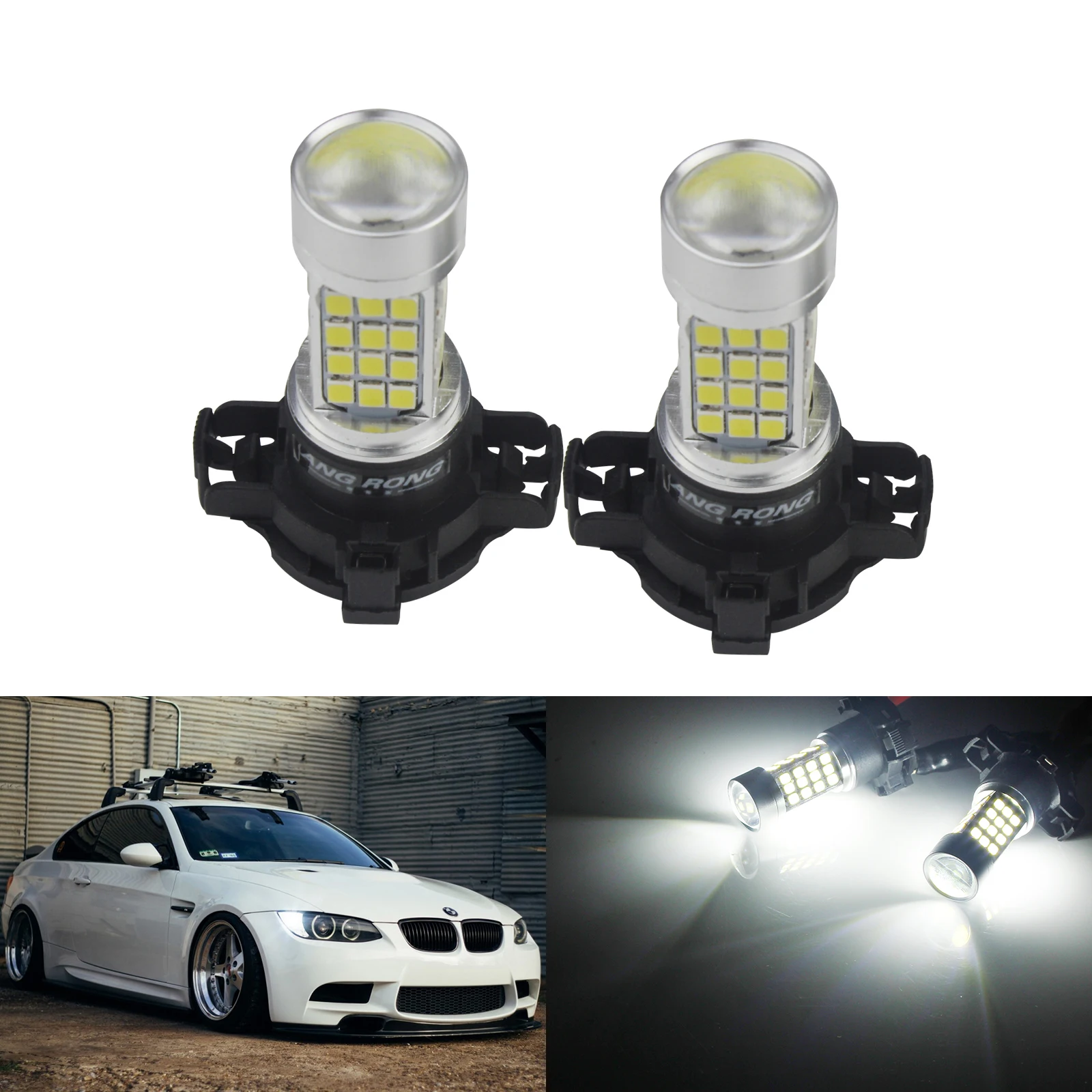 ANGRONG 2x PY24W светодиодные боковые дневные ходовые огни лампы для BMW Audi Mercedes