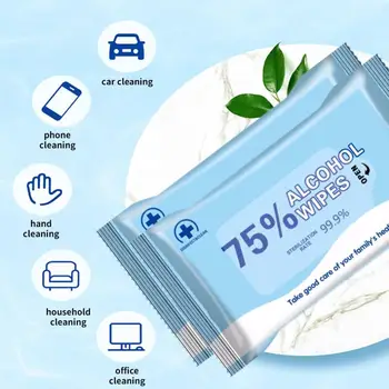 

2020 New Hot 10pcs/bag 75% alcohol disinfection wipes without irritating or drying your skin disinfection cleaning