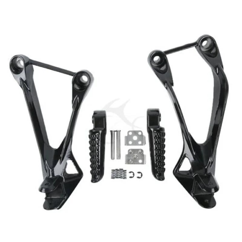 Мотоцикл черный/серебристый пассажирские Задние подножки кронштейн для Kawasaki Ninja ZX636 2005-2006 ZX6R 2005-2008 05 06 07 08
