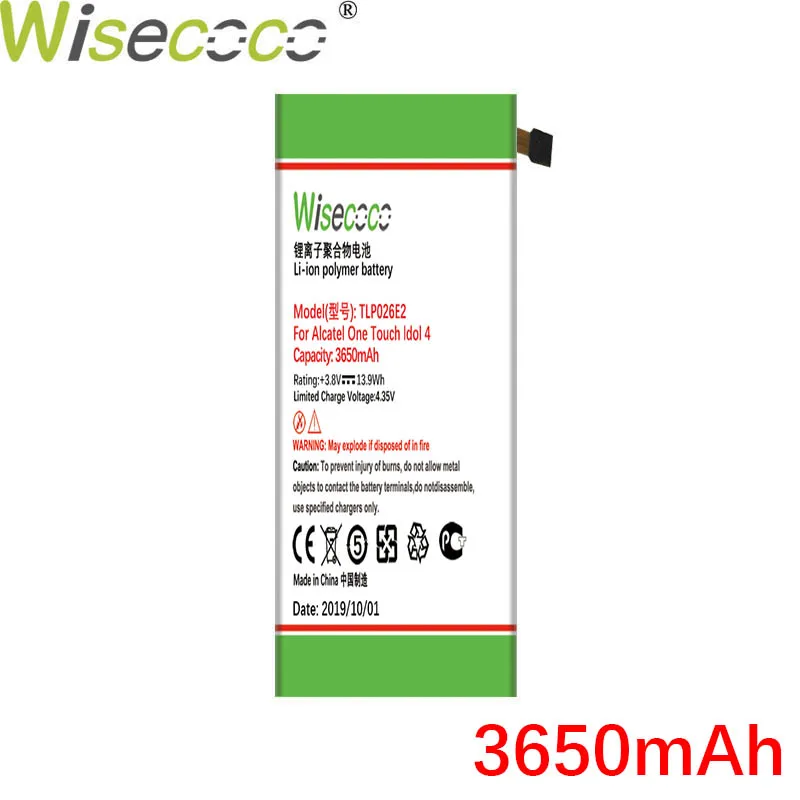 Wisecoco TLP026E2/TLP026EJ 3650 мАч аккумулятор для телефона ALCATEL ONE TOUCH IDOL 4 6055K OT-6055 Idol 4 6055B 6055H 6055U 6055Y