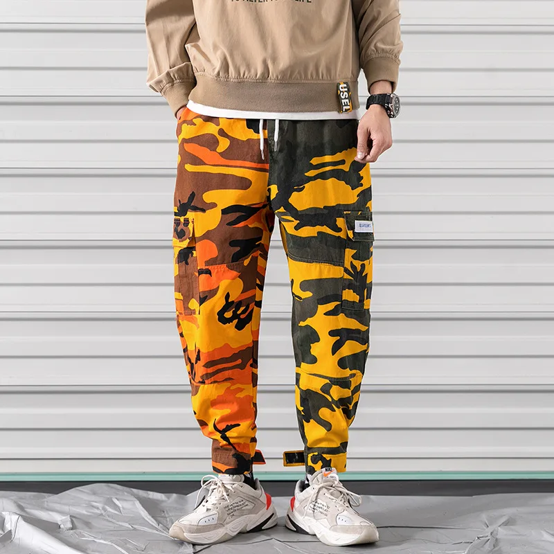 

2019 Autumn New Style Japanese-style Large Size Casual Pants Men's Loose-Fit Mixed Colors Camouflage Pants Men's Beam Leg Harem