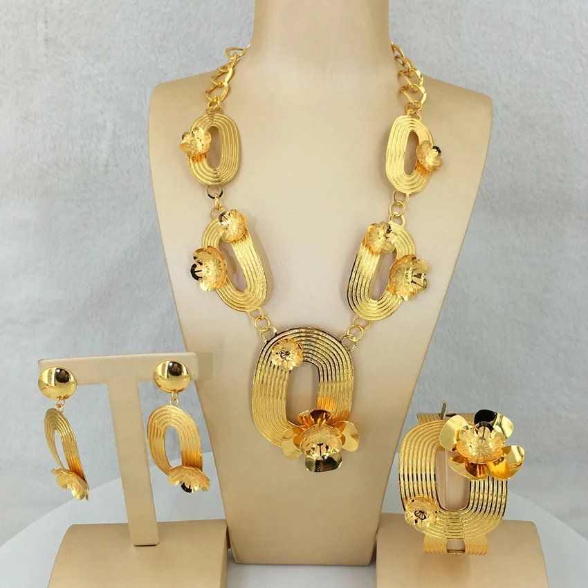 Yuminglai Fine Jewelry Italian Gold Plated Jewelry Sets For Women