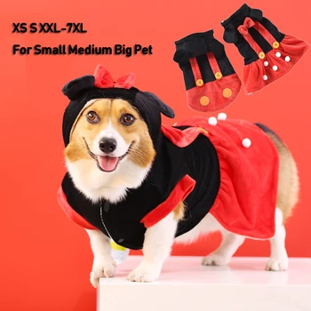 

Red Strap Dresses Winter Golden Retriever Dog Clothes For Small Large Girl Boy Lover Party Holiday Pet Skirt Coat Cat Pugs