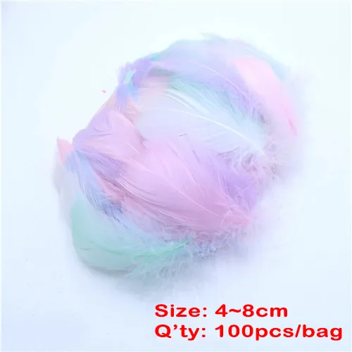 Mixed-1-100pcs 50 шт., твердый полюс, натуральный гусь, перья для рукоделия, 10-15 см, DIY ювелирные перья, перо, свадебные украшения для дома - Цвет: Mixed-1-100pcs