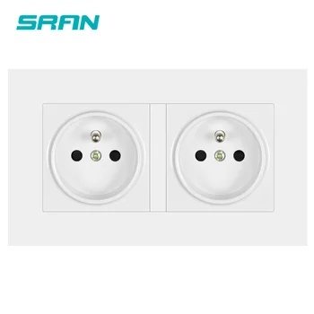 

SRAN French wall power socket safety socket 146*86mm high quality home decoration accessories 2-connector socket
