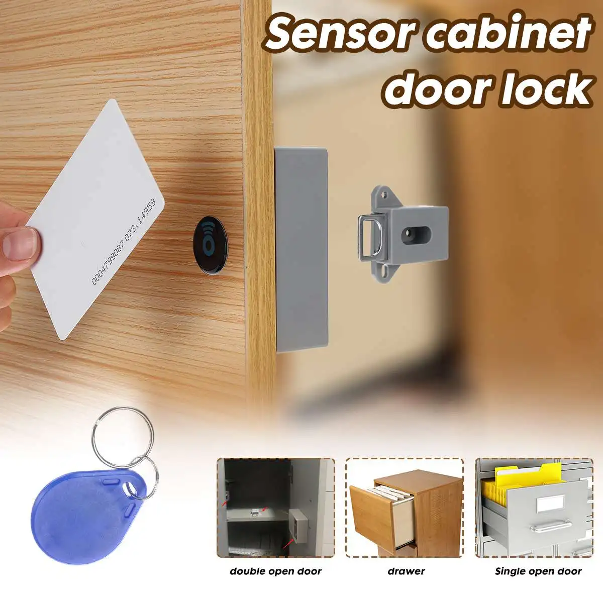 Cabinet Invisible Electronic Lock RFID Hidden Keyless Drawer Door Sensor Locker