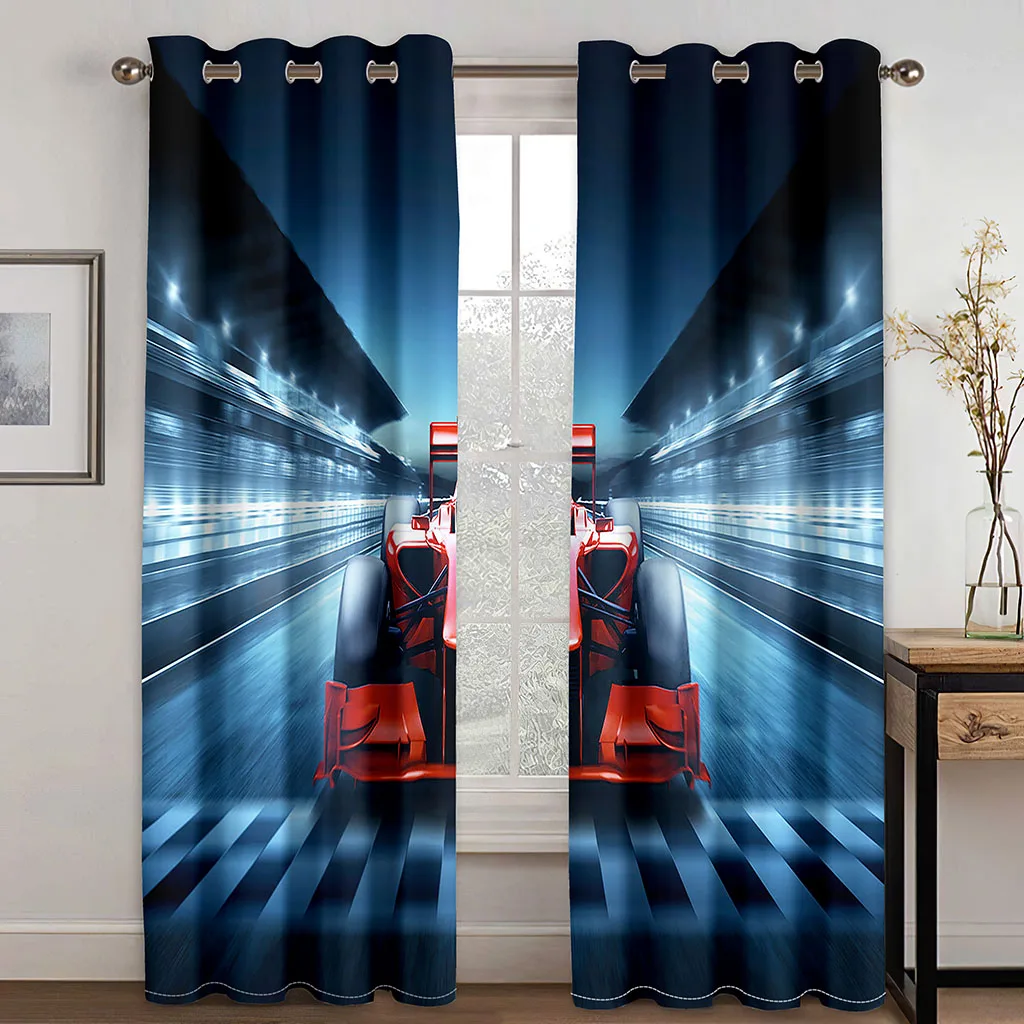 Race Car Blackout Curtains for Boys Kids Cool Sports Car Curtains Girls Man  Extreme Sports Window Curtains Silver Racing Car Print Black and White