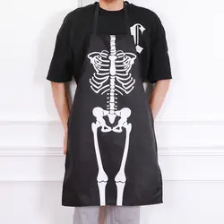 Хэллоуин Бар танцевальный костюм платье фартук Костюм «скелет» фартук для взрослых мужчин и женщин кухонный фартук