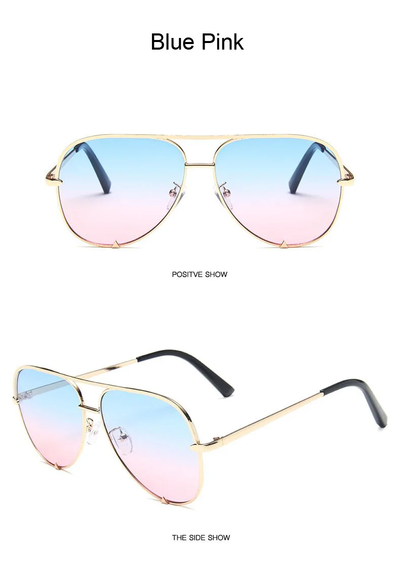 Brand Designer Aviation Sunglasses Woman Vintage Black Mirror Sun Glasses For Woman Fashion Big Frame Cool Sexy Female Oculos black sunglasses women