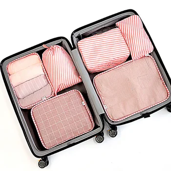 

6 PCS Travel Storage Bag Foldable Luggage Organizer Set Multi-function Storage Clothes Bra Pouch Oxford Cloth Waterproof Bags