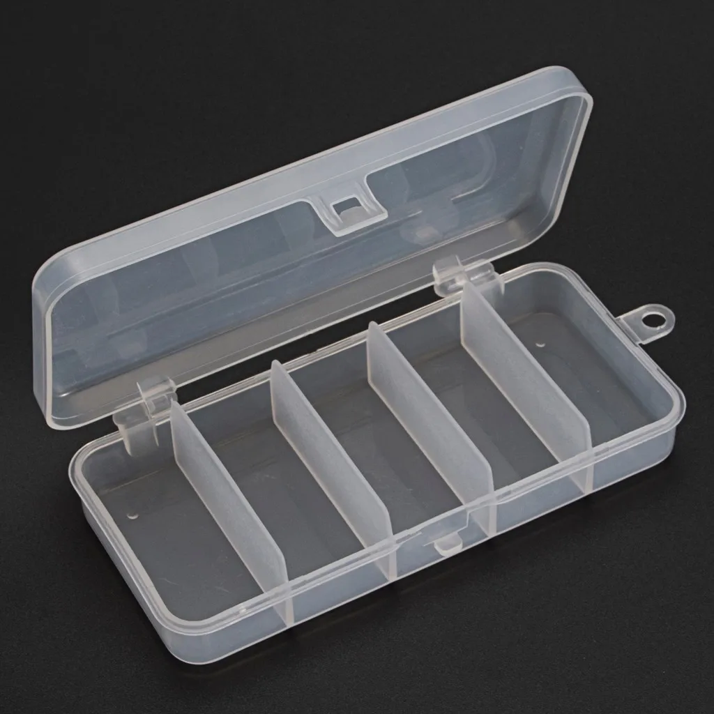 

Fishing Tackle Box Bait Lure Hooks Box Bait Storage Case 5 Compartment Fishing Tool Tackle Sorting Box for Pesca #YL10