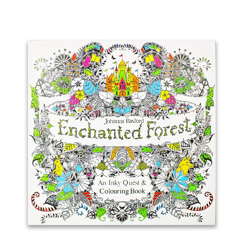 

24 Pages English Edition Enchanted Forest Coloring Books for Adults Children Anti Stress Painting Drawing Art Colouring Book