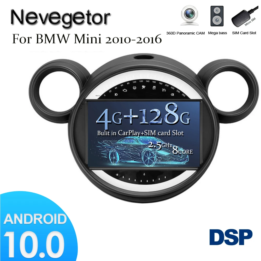 Автомагнитола для BMW Mini 2010-2016 мультимедийный видеоплеер навигация стерео GPS Android 10