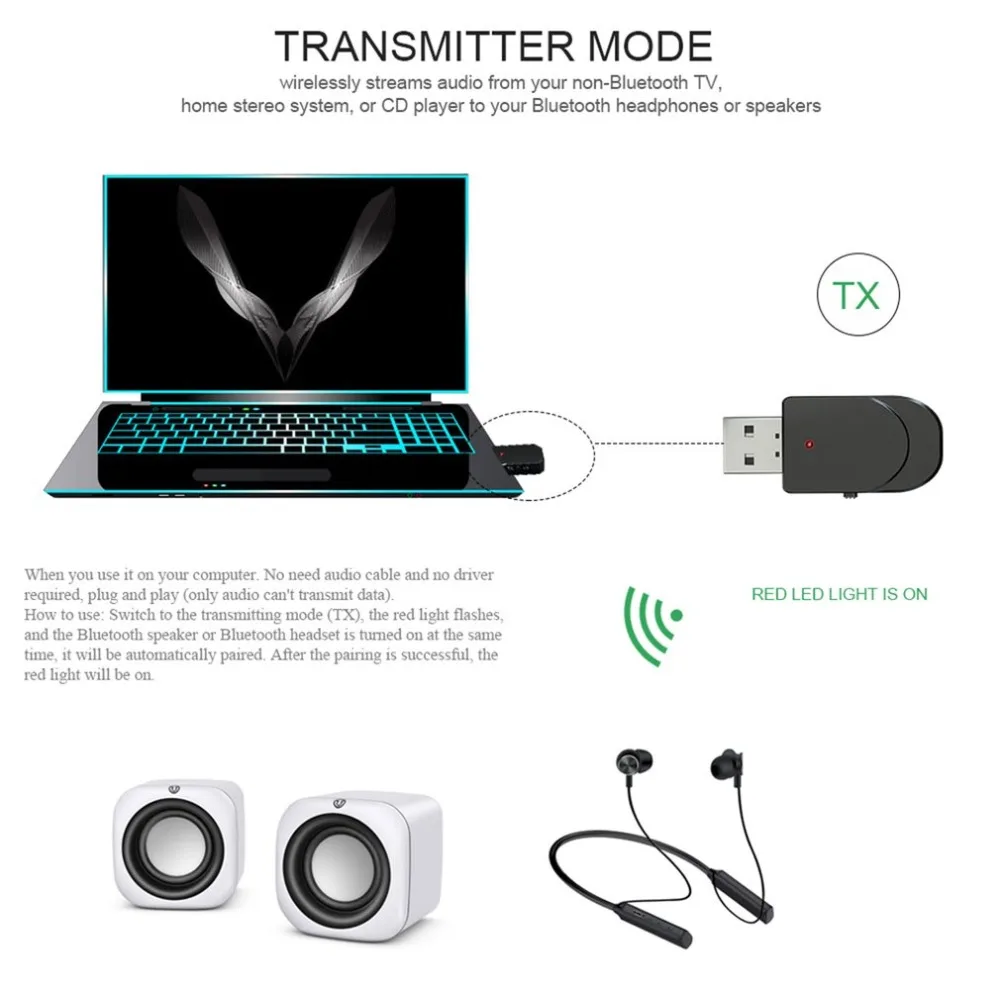 Беспроводной аудио приемник передатчик два в одном адаптер ТВ компьютерный динамик автомобильный аудио приемник передатчик