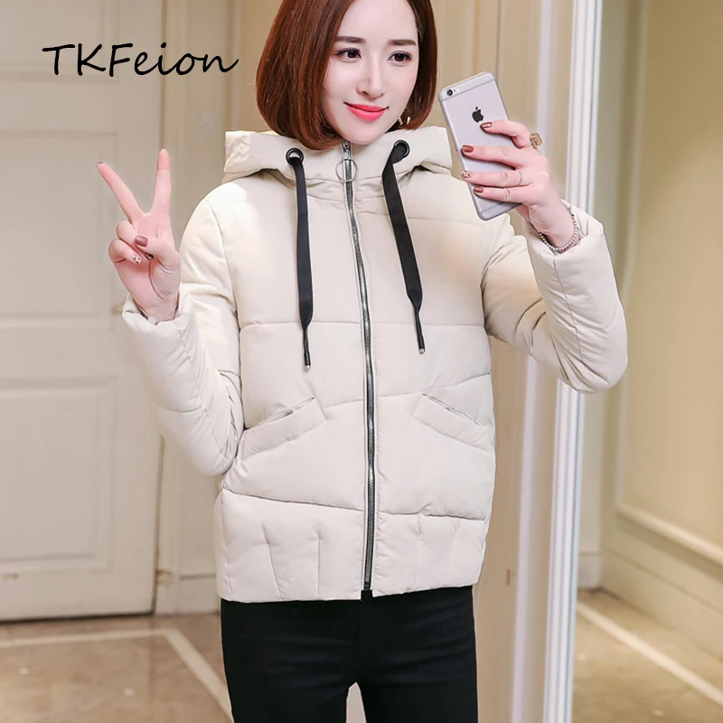 Женские короткие куртки с капюшоном теплый пуховик хлопок 2019 Осень-зима женские