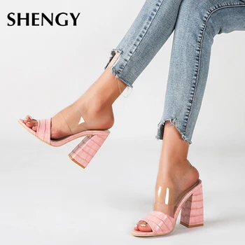 

2020 SHY Woman Office Sandals Summer Luxury Shoes Women Designers High Heels Apricot Pink Wedding Nightclub Pumps