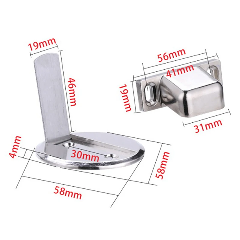 Magnetic Stainless Steel Door Stopper Hidden Door Holders Catch Floor Nail-free Doorstop Furniture Hardware 1pc door stopper magnetic door stopper