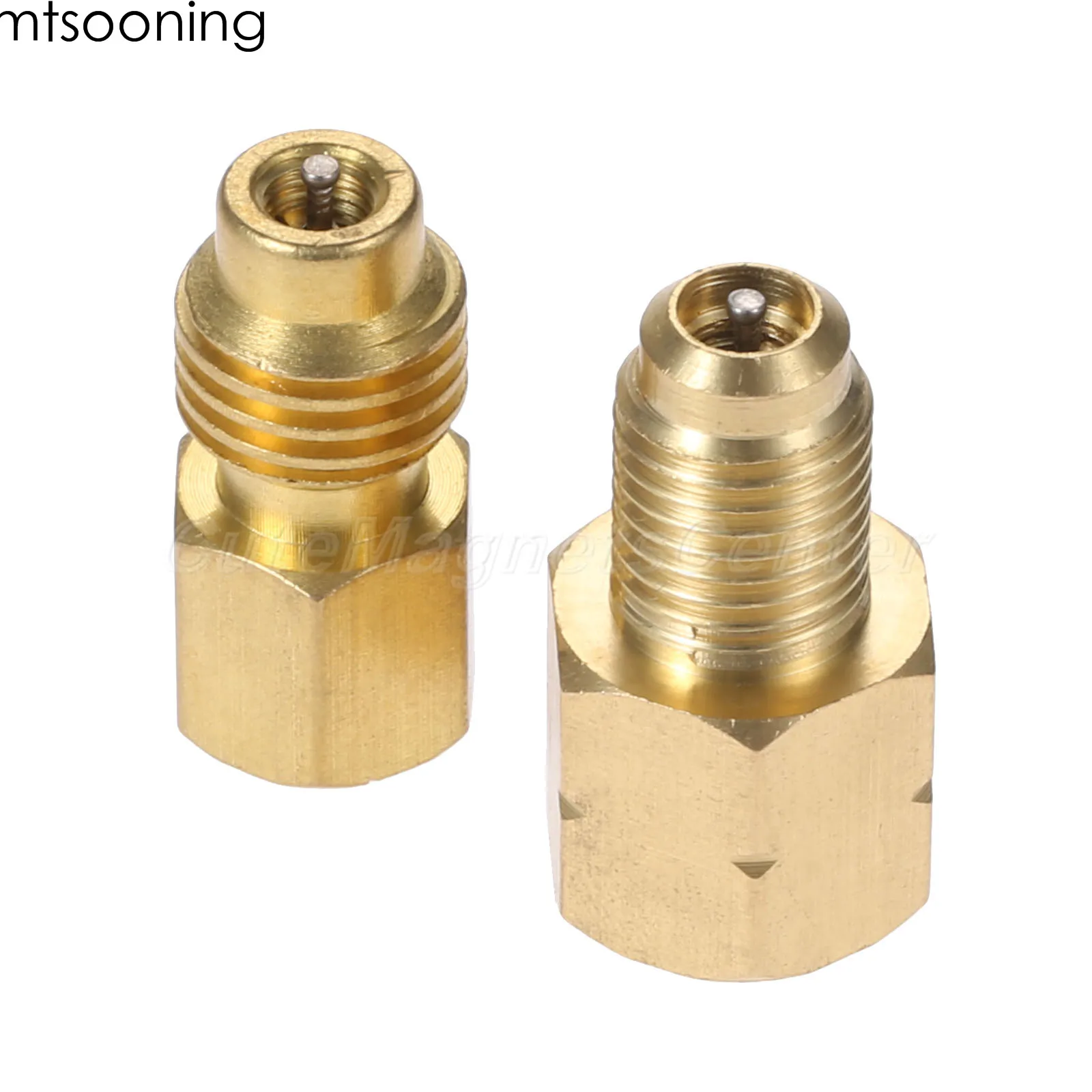 Адаптер mtsooning R1234yf 2 шт. с сердечником клапана 1/4 дюйма SAE Female FL x 1/2 ACME LH Male|Установки