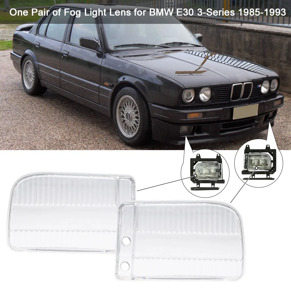 

KKMOON One Pair of Fog Light Lens Cover Case for BMW E30 3-Series 1985-1993