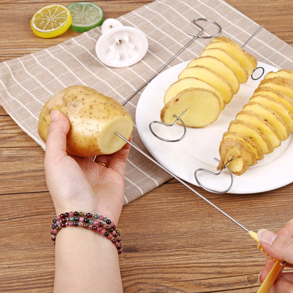 

1Set Potato Spiral Cutter Cucumber Slicer Kitchen Accessories Vegetable Spiralizer Spiral Potato Cutter Slicer Kitchen Gadgets