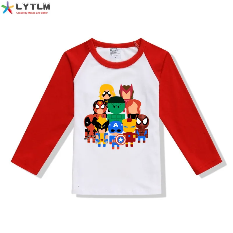 LYTLM футболка с принтом «Super Mario Bros» футболка с рисунком для мальчиков, Осенняя детская одежда camiseta infantil, футболки для мальчиков, детские футболки на день рождения для маленьких мальчиков - Цвет: CX Raglan Red