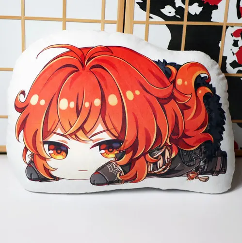 Genshin Impact Figure Plush Toys Klee Lumine Venti Barbara Jean Amber Lisa Doll Pillow 45cm Cosplay for Gift