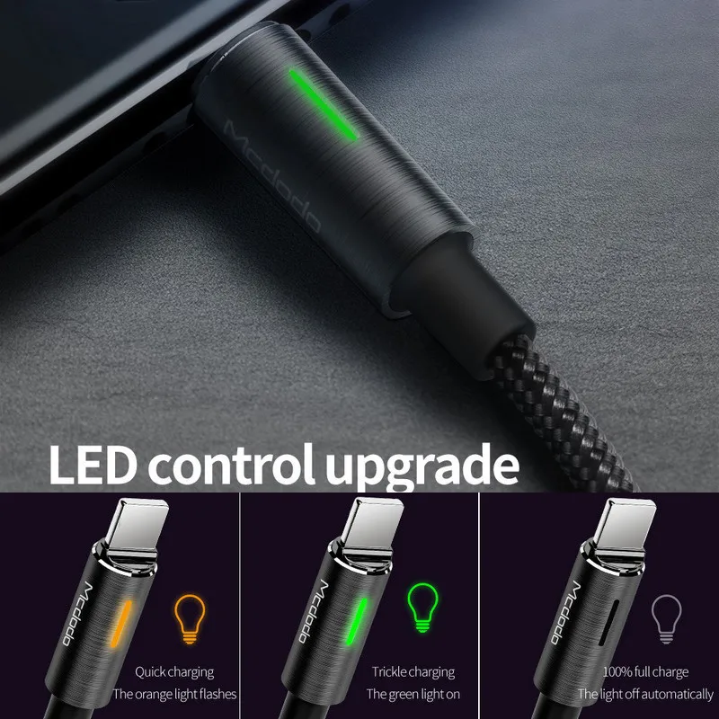 MCDODO с автоматическим отключением USB кабель для зарядки быстрая зарядка мобильный