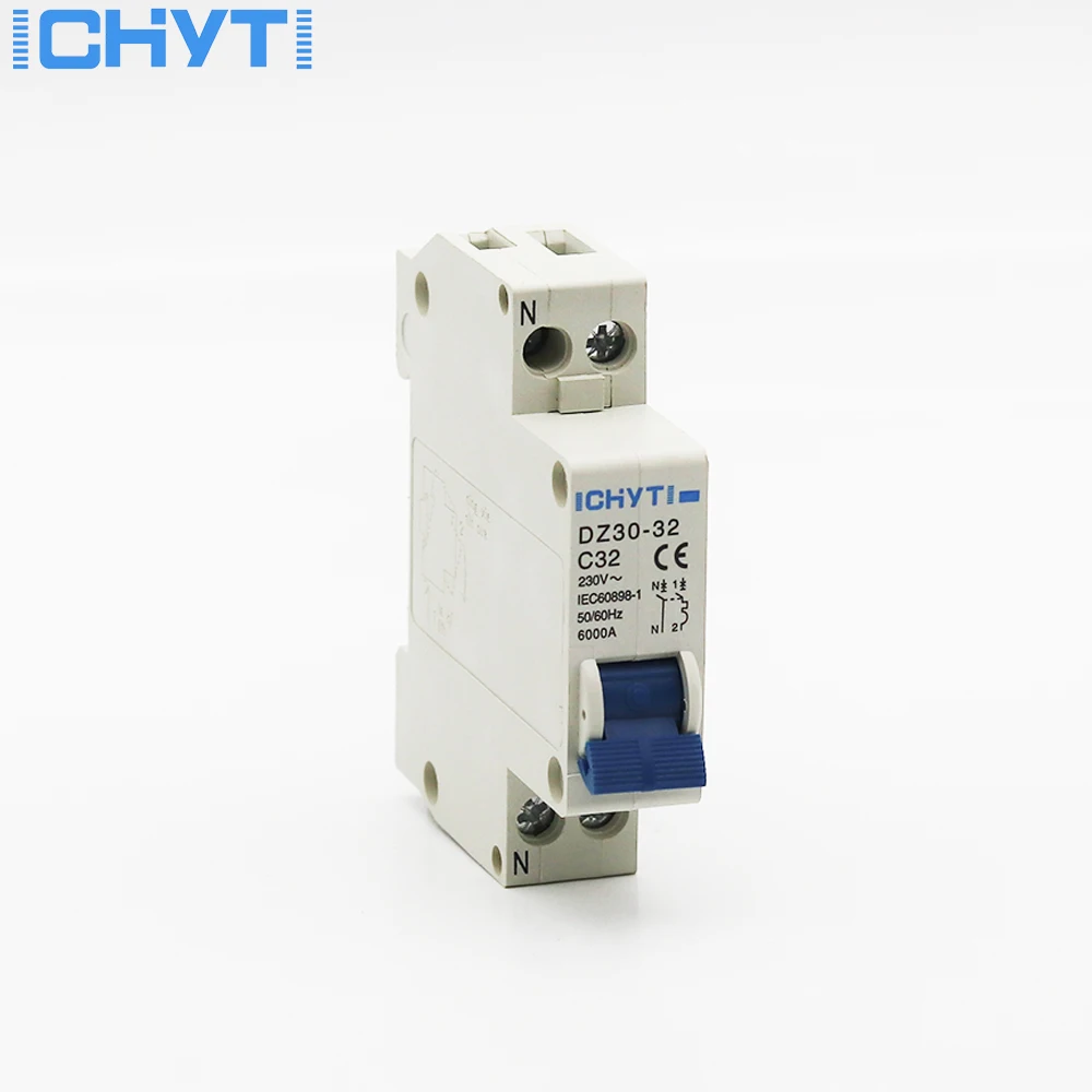 

ICHYTI TPN DZ30-32 1P+N Mini Circuit breaker MCB 10A,16A,20A,25A,32A
