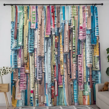 

Minimalist Modern Nordic Abstract Painting Line Geometry Curtains for Living Dining Room Bedroom.
