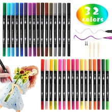

32 Colors Dual Tip Graffiti Markers DIY Photo Album Painting Pen Drawing Lettering Art Supplies