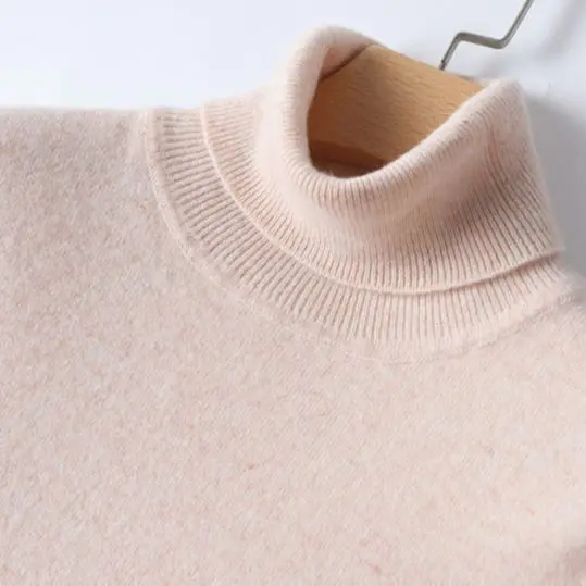 100% Cashmere Turtleneck women sweater Women Sweater Autumn Winter Base Warm All-match Knitted Pullover Jersey Pull Femme Hiver Jumper