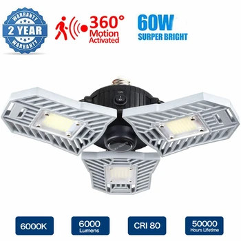 

Motion Sensor Led Garage Light E27 Deformable Warehouse Lamp High Intensity Warehouse Lamp Led Ceiling Light Home Garage Light