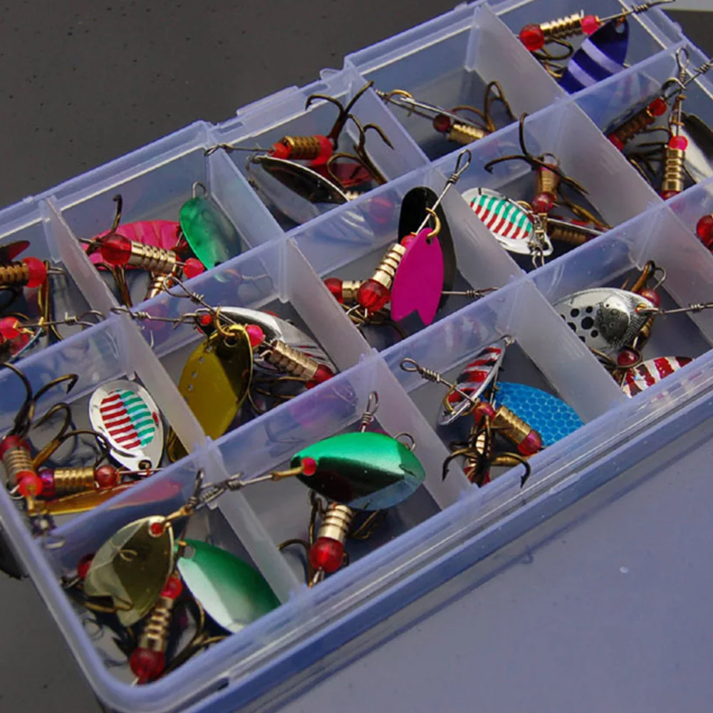 30pcs Reusable Swimming Spoon Attractive Tackle Life Like Metal Easy Apply Spinner Portable Colorful Fake Fishing Lures